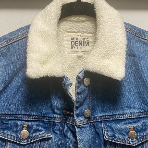 Zara TRF Fleece Lined Denim Jacket - Picture 5 of 10